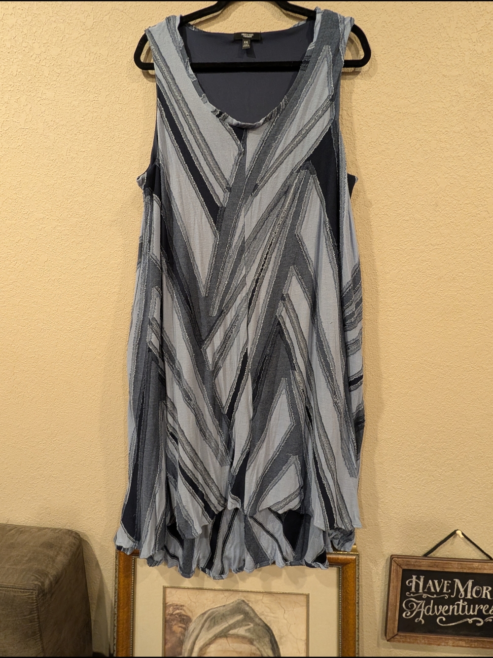Simply Vera Vera Wang Striped Sleeveless Swing Dress In Grays